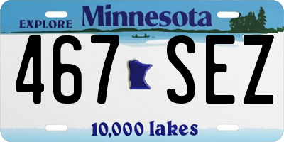 MN license plate 467SEZ