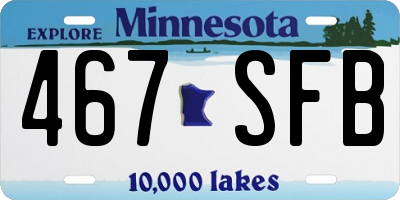 MN license plate 467SFB