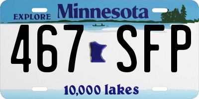 MN license plate 467SFP
