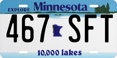 MN license plate 467SFT