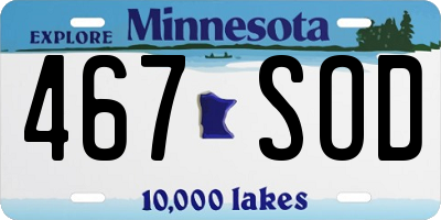 MN license plate 467SOD