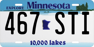 MN license plate 467STI