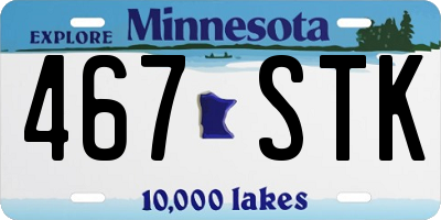 MN license plate 467STK
