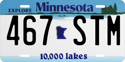 MN license plate 467STM
