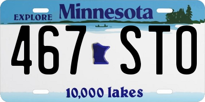 MN license plate 467STO