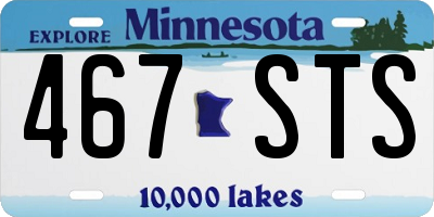 MN license plate 467STS