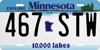 MN license plate 467STW
