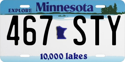 MN license plate 467STY