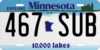 MN license plate 467SUB