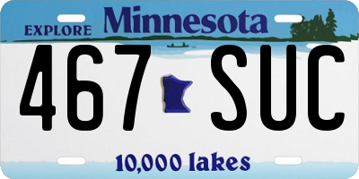 MN license plate 467SUC