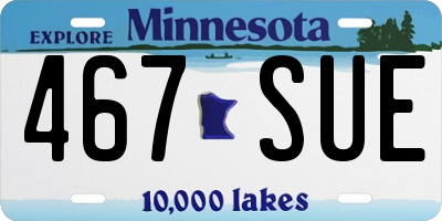 MN license plate 467SUE