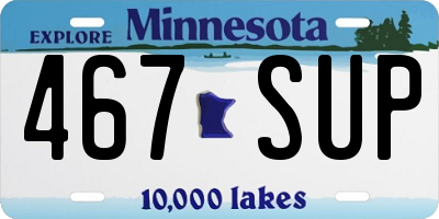 MN license plate 467SUP