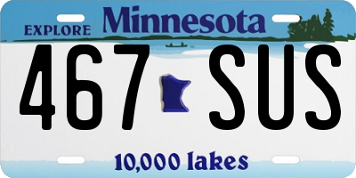 MN license plate 467SUS