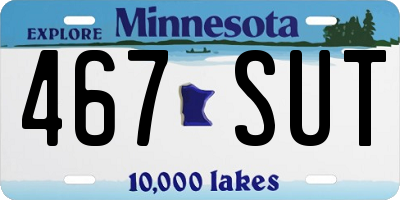MN license plate 467SUT