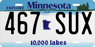 MN license plate 467SUX