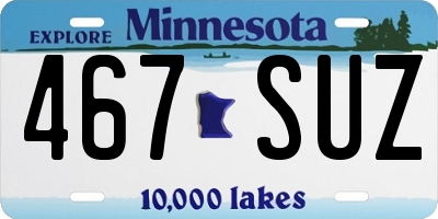 MN license plate 467SUZ