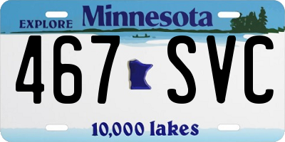 MN license plate 467SVC