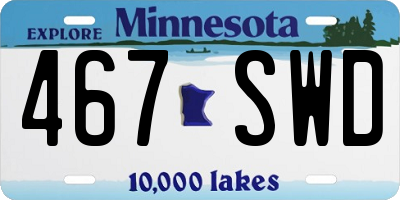 MN license plate 467SWD