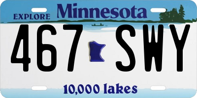 MN license plate 467SWY