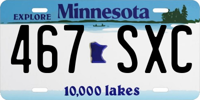 MN license plate 467SXC