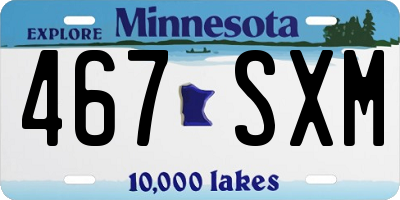 MN license plate 467SXM