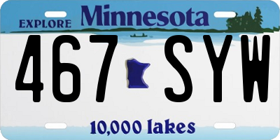 MN license plate 467SYW