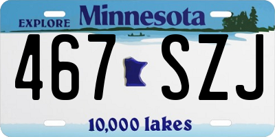 MN license plate 467SZJ