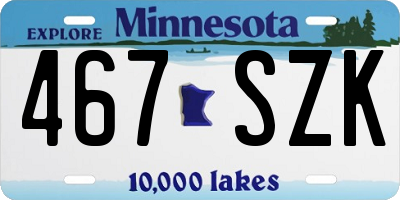MN license plate 467SZK