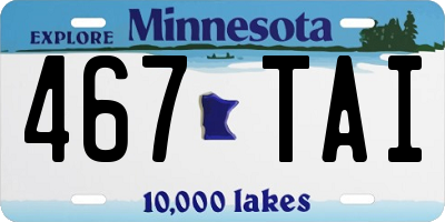 MN license plate 467TAI