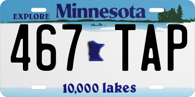 MN license plate 467TAP