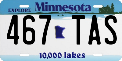 MN license plate 467TAS