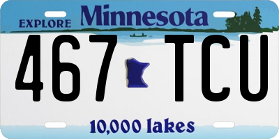 MN license plate 467TCU