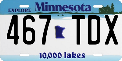 MN license plate 467TDX