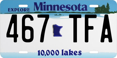 MN license plate 467TFA