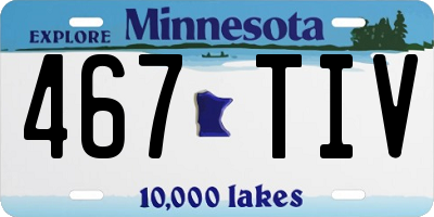 MN license plate 467TIV