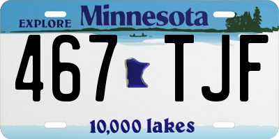 MN license plate 467TJF