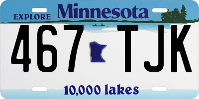 MN license plate 467TJK