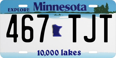 MN license plate 467TJT