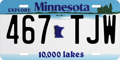 MN license plate 467TJW