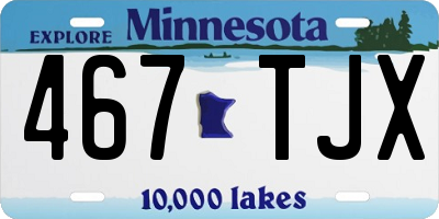 MN license plate 467TJX