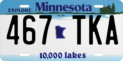 MN license plate 467TKA