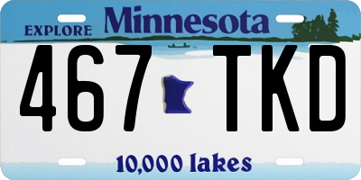 MN license plate 467TKD
