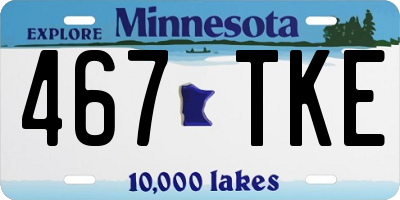 MN license plate 467TKE