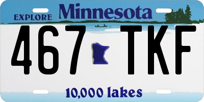 MN license plate 467TKF
