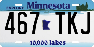 MN license plate 467TKJ