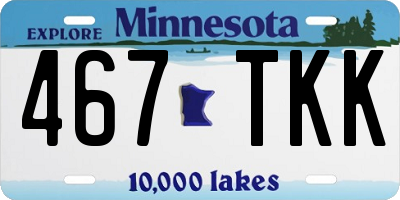 MN license plate 467TKK