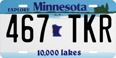 MN license plate 467TKR