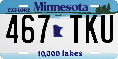 MN license plate 467TKU