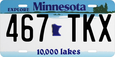 MN license plate 467TKX