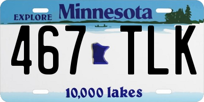 MN license plate 467TLK